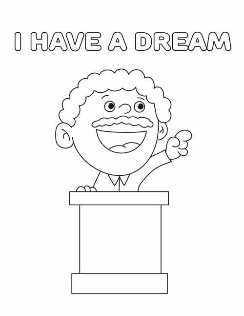 martin luther king jr coloring page i have a dream