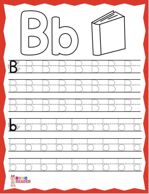 Trace the letter B - Reading adventures for kids ages 3 to 5