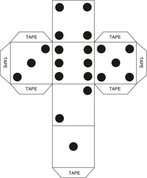 template to make a paper dice