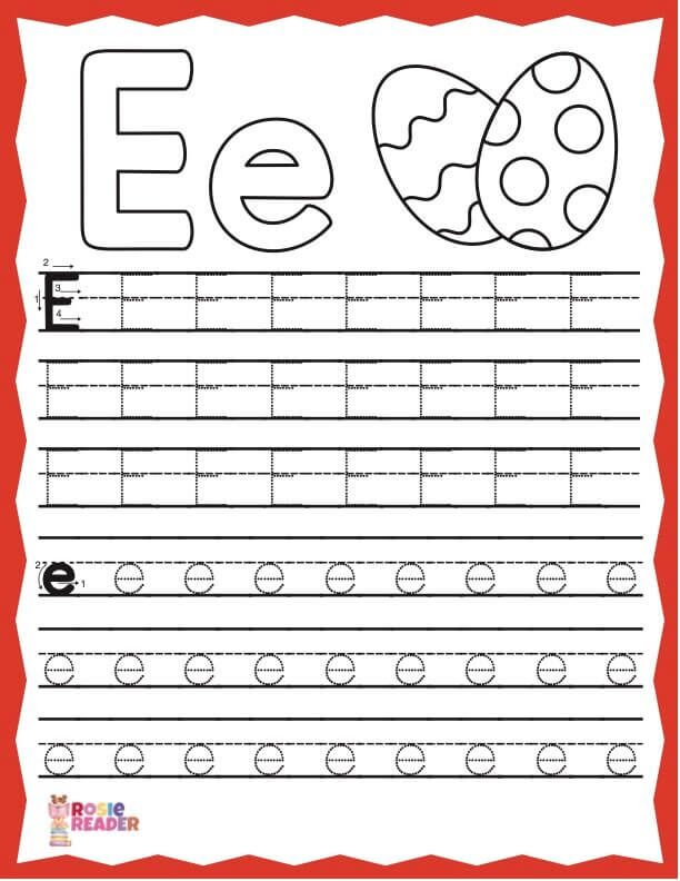 Trace The Letter E Reading Adventures For Kids Ages 3 To 5