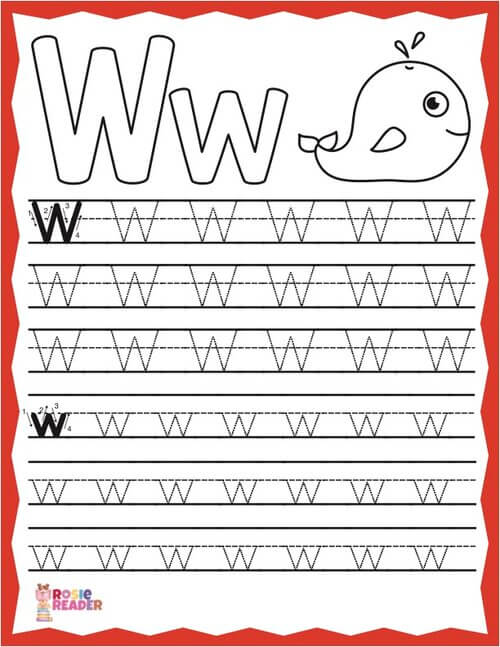 Trace the letter W - Reading adventures for kids ages 3 to 5