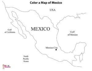 Color a Map of Mexico - Reading adventures for kids ages 3 to 5