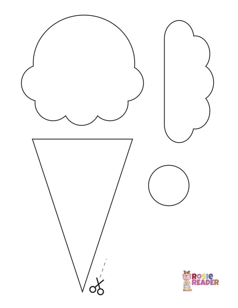 Ice Cream Template - Reading adventures for kids ages 3 to 5
