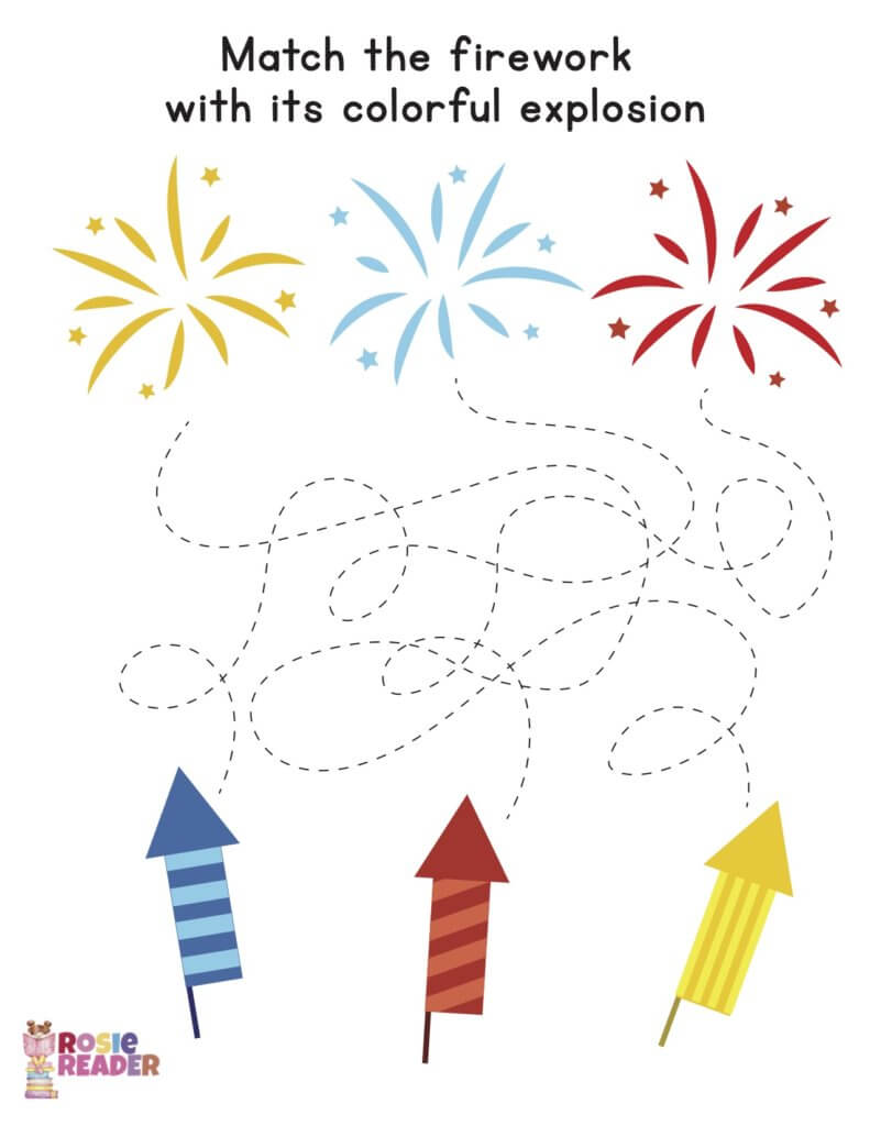 Match The Fireworks Reading Adventures For Kids Ages 3 To 5