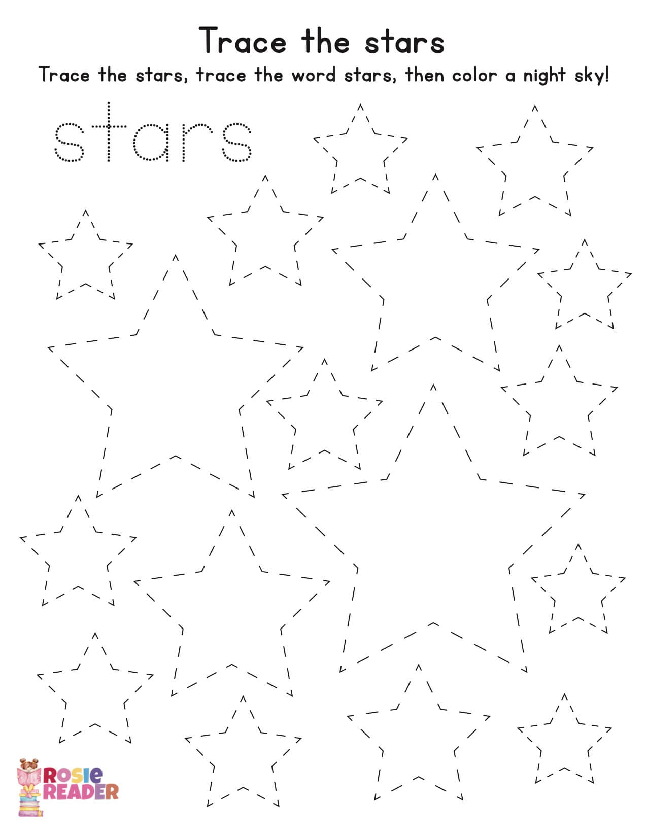 Star Tracing Worksheet