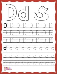 Trace Letter D - Reading adventures for kids ages 3 to 5