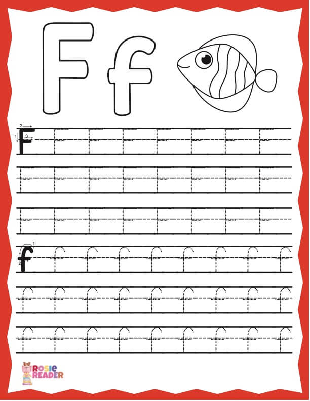 trace letter f
