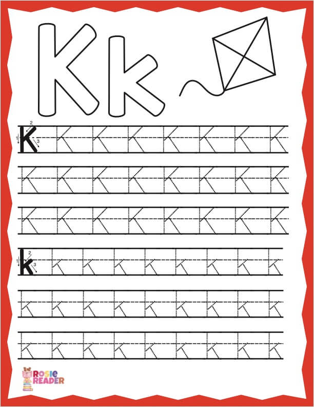 trace letter k
