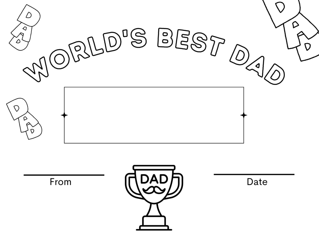 certificate for father's day