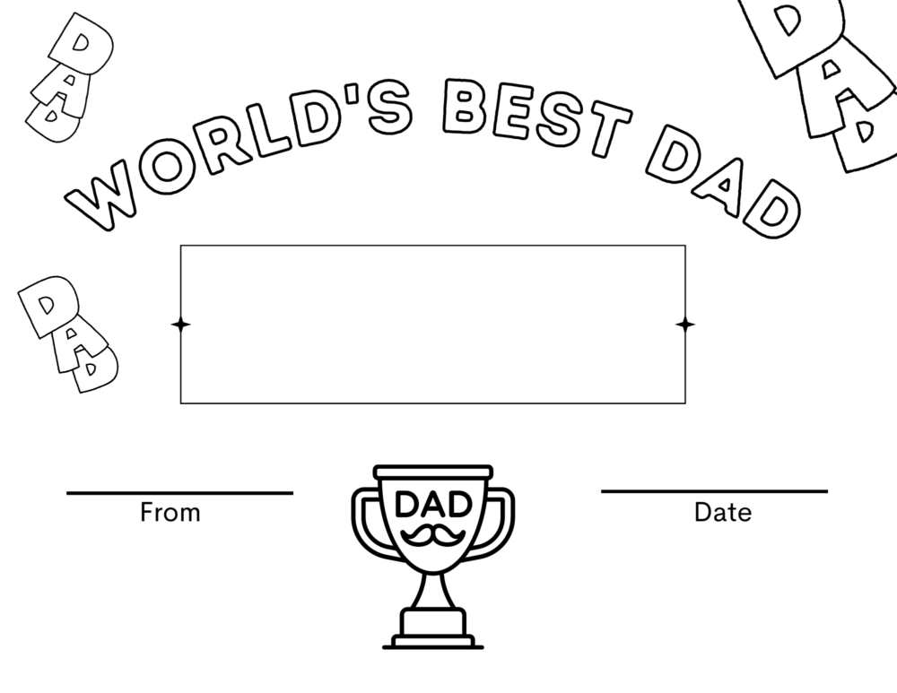 certificate for father's day